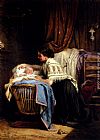Leon Caille Canvas Paintings - The Watchful Mother